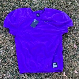 Nike Mesh Purple Husky Football Performance V-Neck Boys Kids Athletic Jersey
